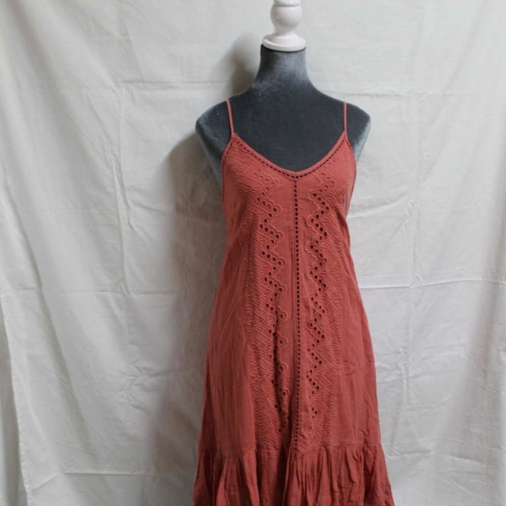 House of Harlow 1960 Orange Sleeveless Tiered Sundress